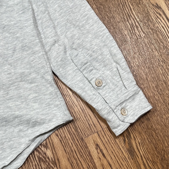 Eleventy Platinum Jersey Cotton Gray Heather L/S Button Shirt Mens Medium - Picture 9 of 14